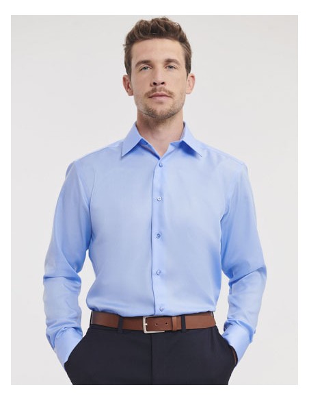 RUS-0R958M0-Men's Long Sleeve Tailored Ultimate Non-Iron Shirt 2